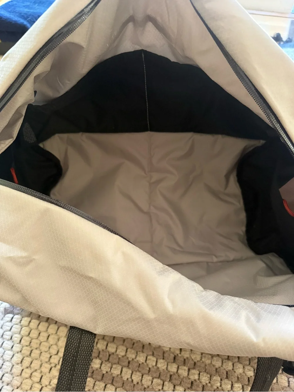 Bellroy Beige Travel Weekend Bag with Gray Handles